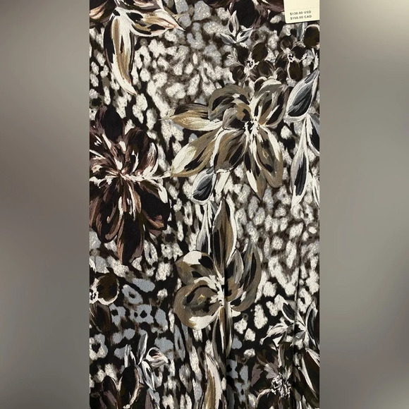 NWT Dolan (Anthropologie) Moira Bias MIDI Dress Brown Motif Size Small - Picture 10 of 11